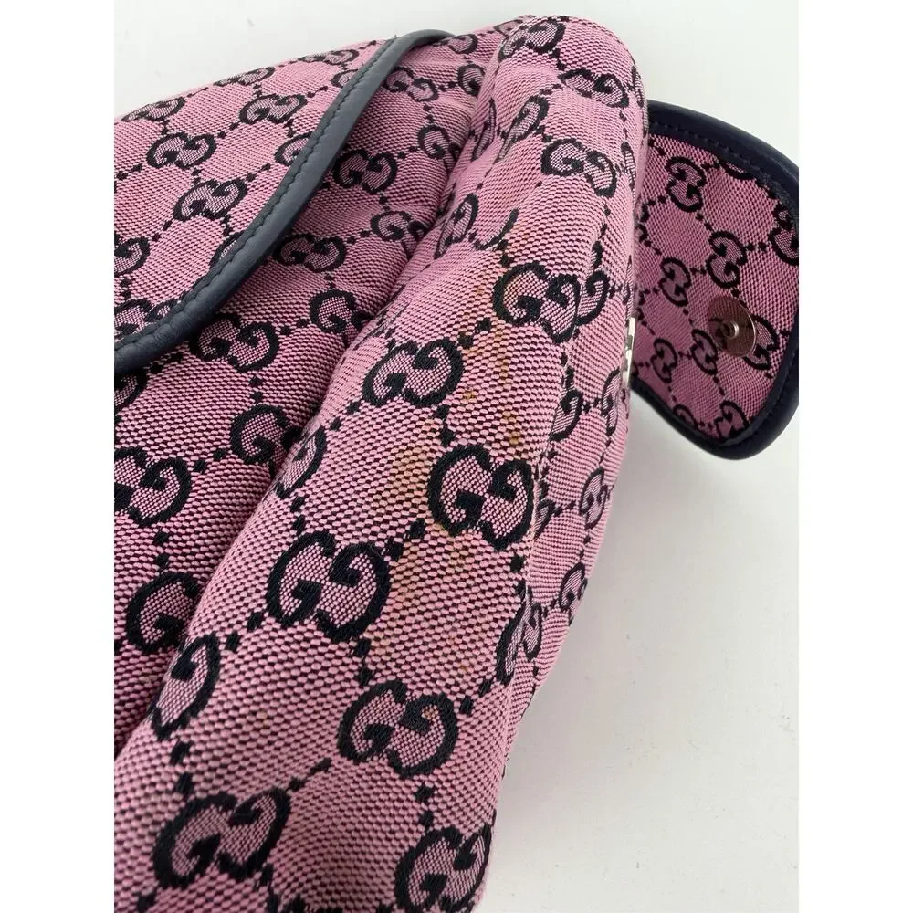 Gucci GG Multicolor Diaper Bag in Pink and Blue Monogram Canvas S
